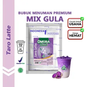 OMURA Bubuk Minuman Premium Rasa Taro Latte 500 Gram Halal & BPOM Blend Powder