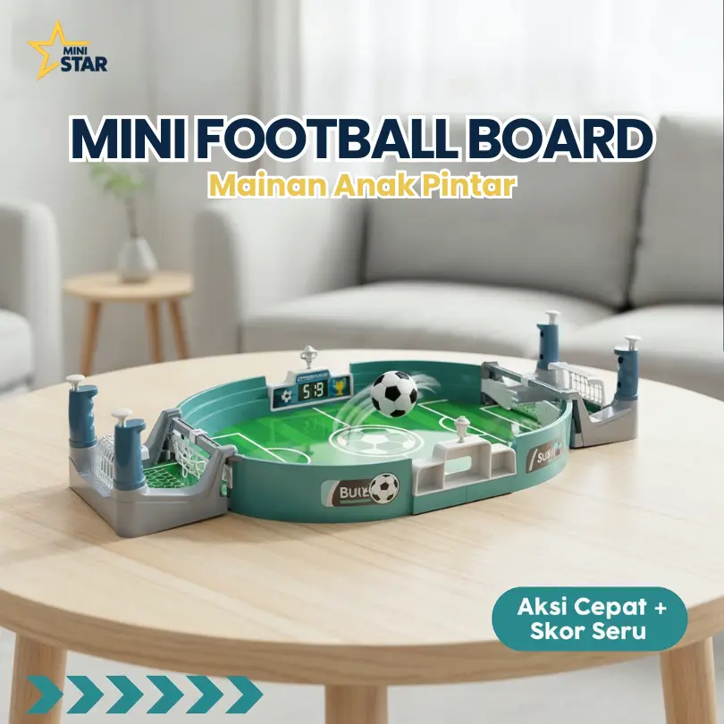 MINISTAR Mainan Anak Edukasi Motorik Tangan Mainan Strategi Sepak Bola Soccer Dengan 2 Tombol dan Angka Untuk Mengatur Score