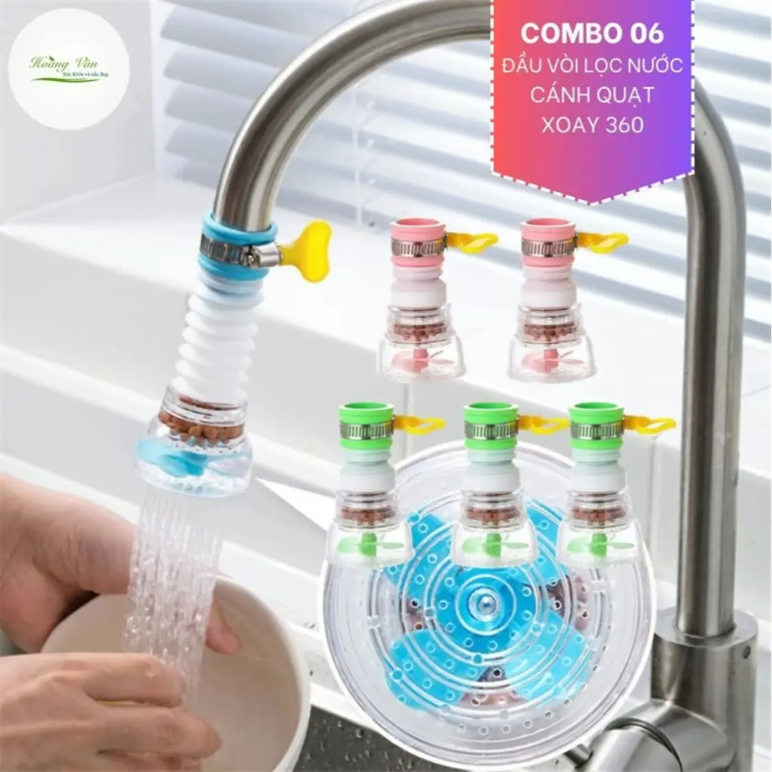 COMBO 6 VÒI NHỰA CHỐNG BẮN, ĐA NĂNG CÓ THỂ KÉO DÀI XOAY 360 ĐỘ
