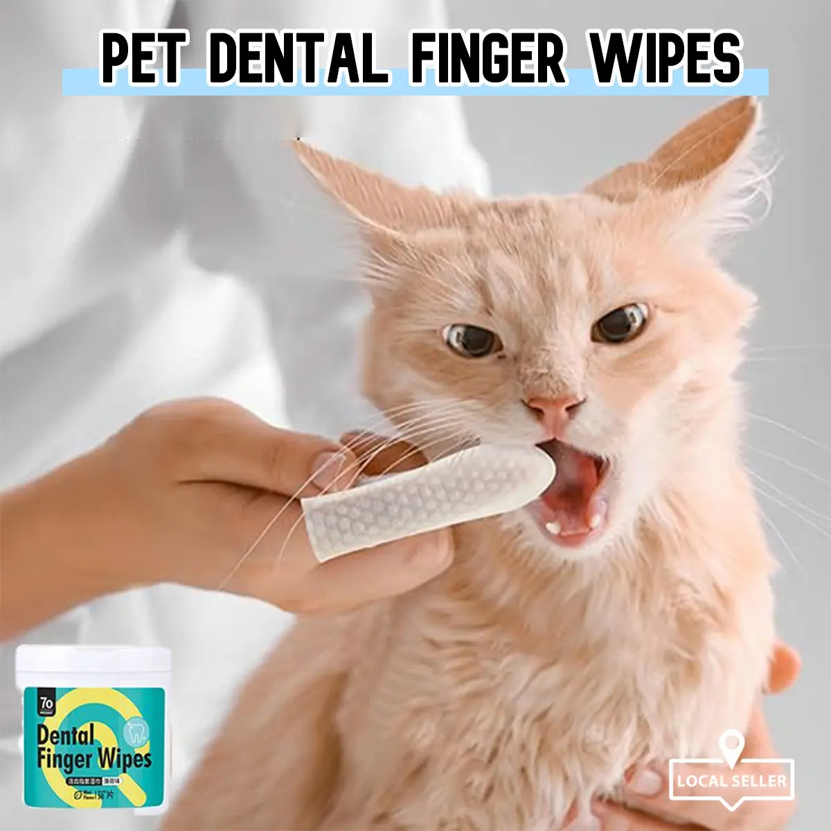 [SG] Pet Dental Finger Wipes (50pcs) / Pet Teeth Brushing Wipes/ Pet Dog Cat Oral Care Wipes