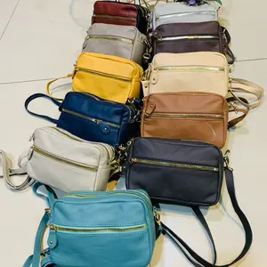 Tas Slempang Cantik Wanita , Tas Slempang Double Tali , Kualitas Kulit Sapi Asli Papirut Asli , Banyak Pilihan Warna