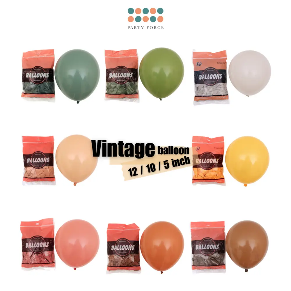 Vintage balloon 12 inch 10 inch 5 inch latex balloon for birthday party decoration