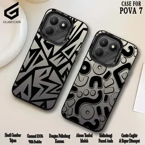 Case Compatible For TECN0 POVA 7 4G / POVA 7 ULTRA 5G SOFTCASE HYBRID IMD PLATE HOLOGRAM PREMIUM SO COOL ( ABSTRAK D ) Casing Glossy Terbaru 2025