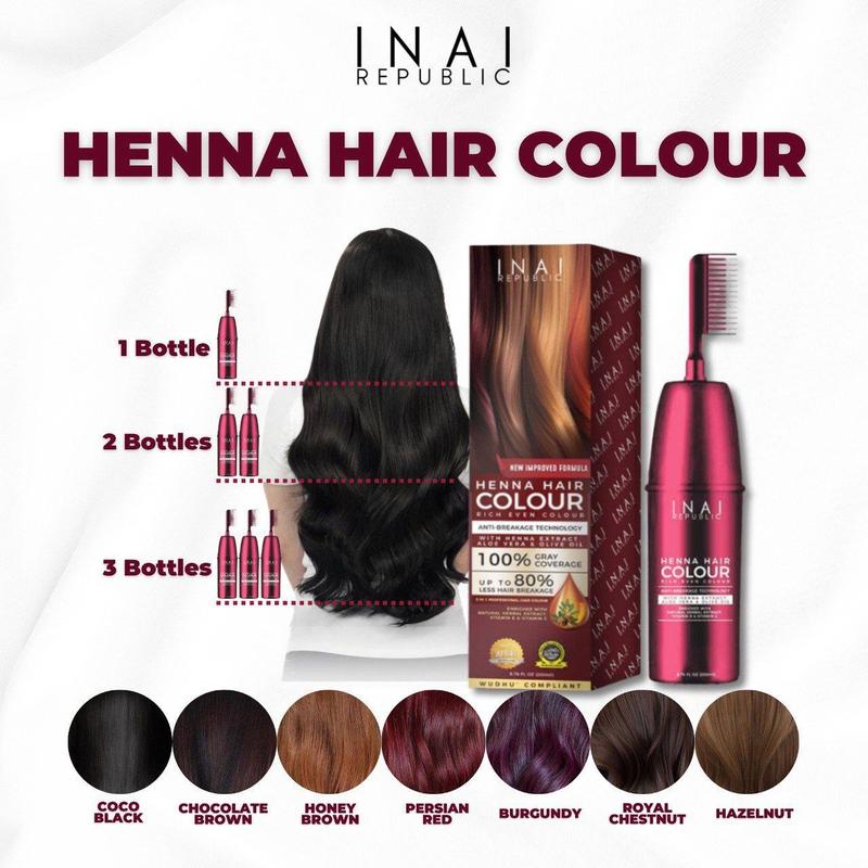 INAI PEWARNA RAMBUT HALAL - (4 FREE GIFT COVER KIT) - HENNA HAIR COLOUR ...