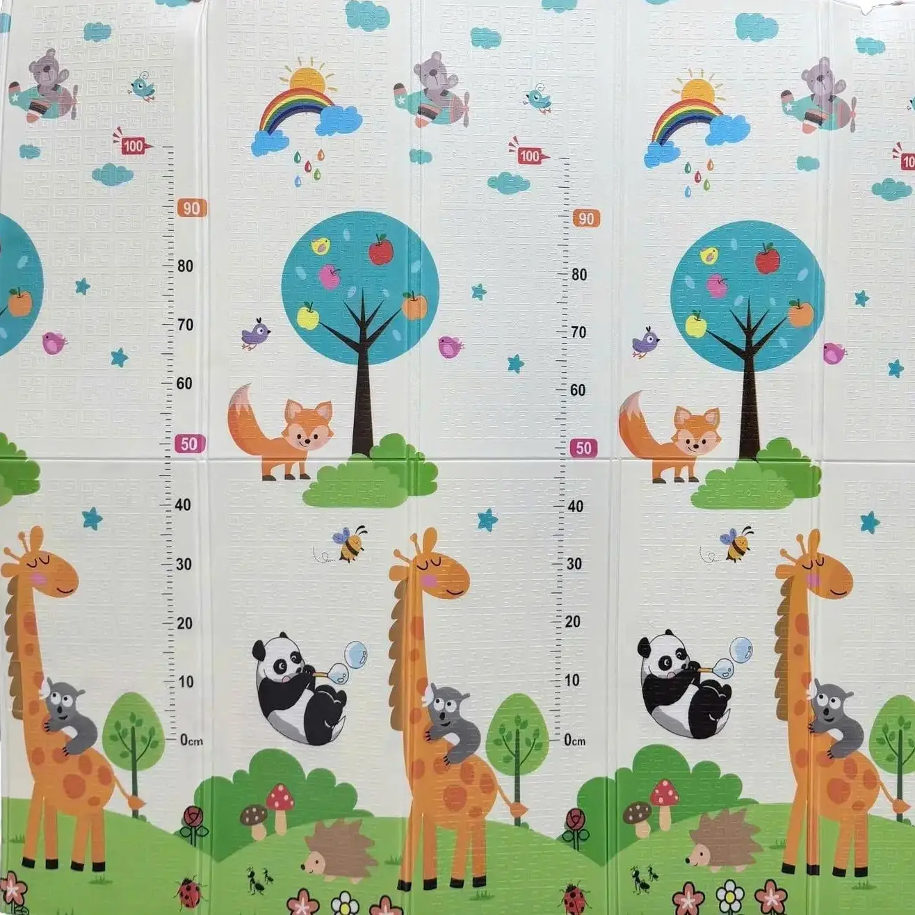 Thảm xốp trải sàn cho bé Kích thước 1m8/2m Chống thấm chống trơn trượt Gấp gọn XPE 2 mặt an toàn cho bé tập bò - 1