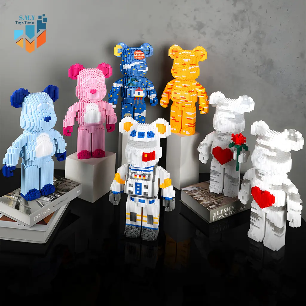 SMY Nano Block Violent Bear Medium Mainan Anak Bricks Education Toys Balok Susun Puzzle Animasi 3D