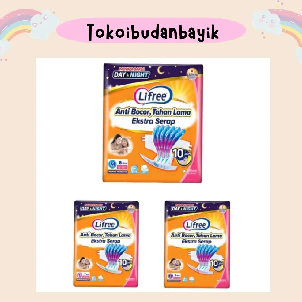 Popok Pempers Dewasa Lansia Lifree Perekat Kering