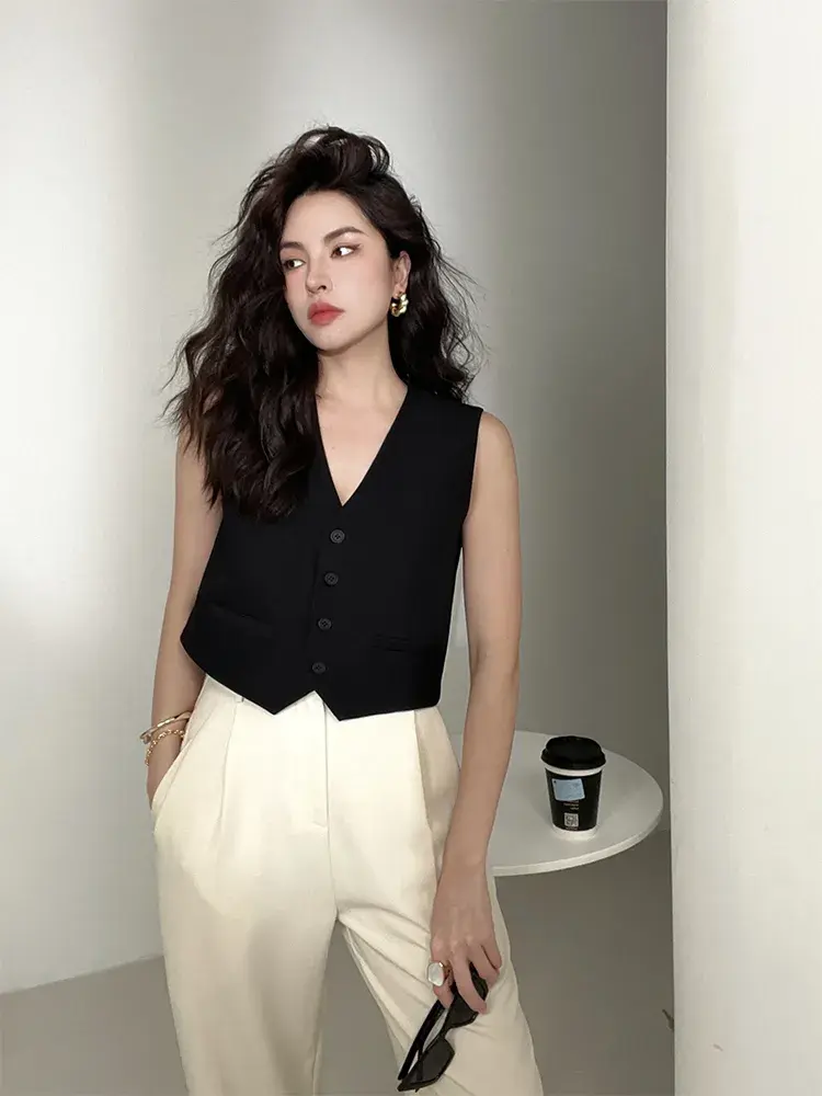 CARINE High Quality Vest Blazer Women Waistcoat