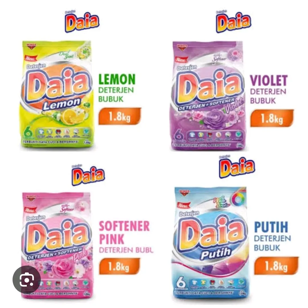 Daia Detergent bubuk 1,5kg sabun cuci pakaian Pink Clean Putih