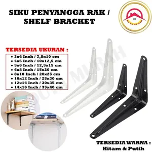 Siku Penyangga Rak Dinding Besi L Hitam Shelf Bracket Breket Ambalan KUAT DAN MURAH