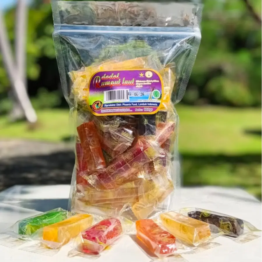 Dodol Rumput Laut Plastik Bening 800g - Cemilan Khas Lombok - Food
