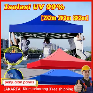 【Stok Tersedia】Tenda Lipat 2x2, 2x3, 3x3 (meter) Tahan Sinar Ultraviolet, Anti Panas dan Tahan Air, Tenda Bazar Luar Ruang, Tenda Pameran, Tenda Gazebo Besi