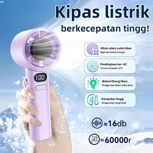 COD 2026 Kipas Angin Mini Portable USB 72Jam Genggam Layar LED Digital Display 120 Gear Adjustable Fan Kecepatan Tinggi Turbo Turbin Cooling Angin Kencang Lipat Pendingin Kipas Tangan Kecil Ultra Cepat Tahan Lama untuk Olahraga Outdoor