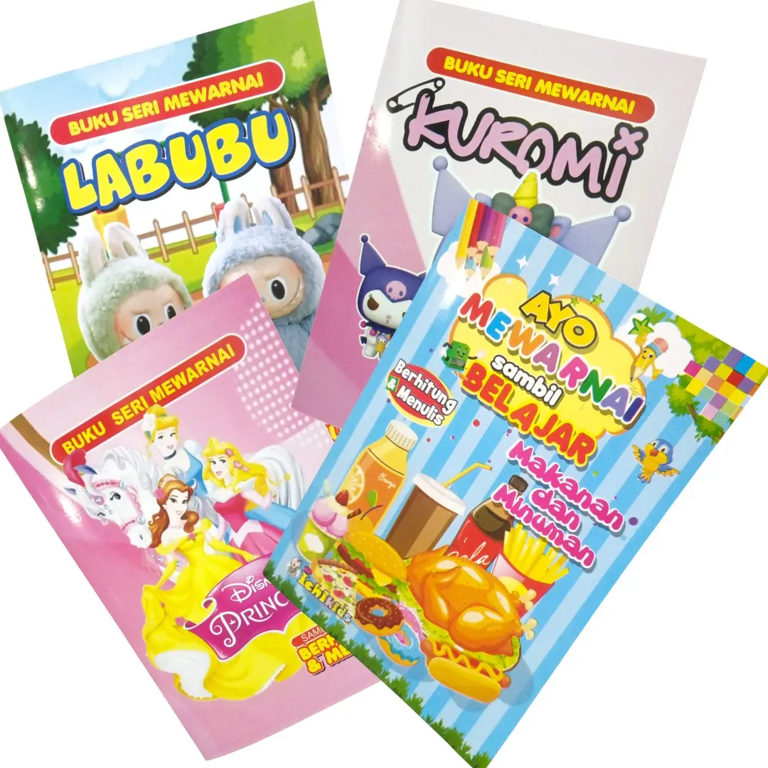 buku mewarnai A5 indukasi anak Soft Cover