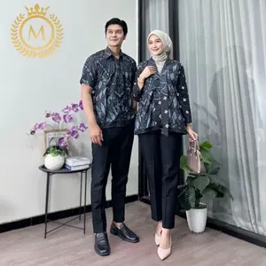 Atasan Batik Couple Modern Kemeja Batik Pria Lengan Pendek Blouse Batik Kutu Baru Seragam Batik Katun