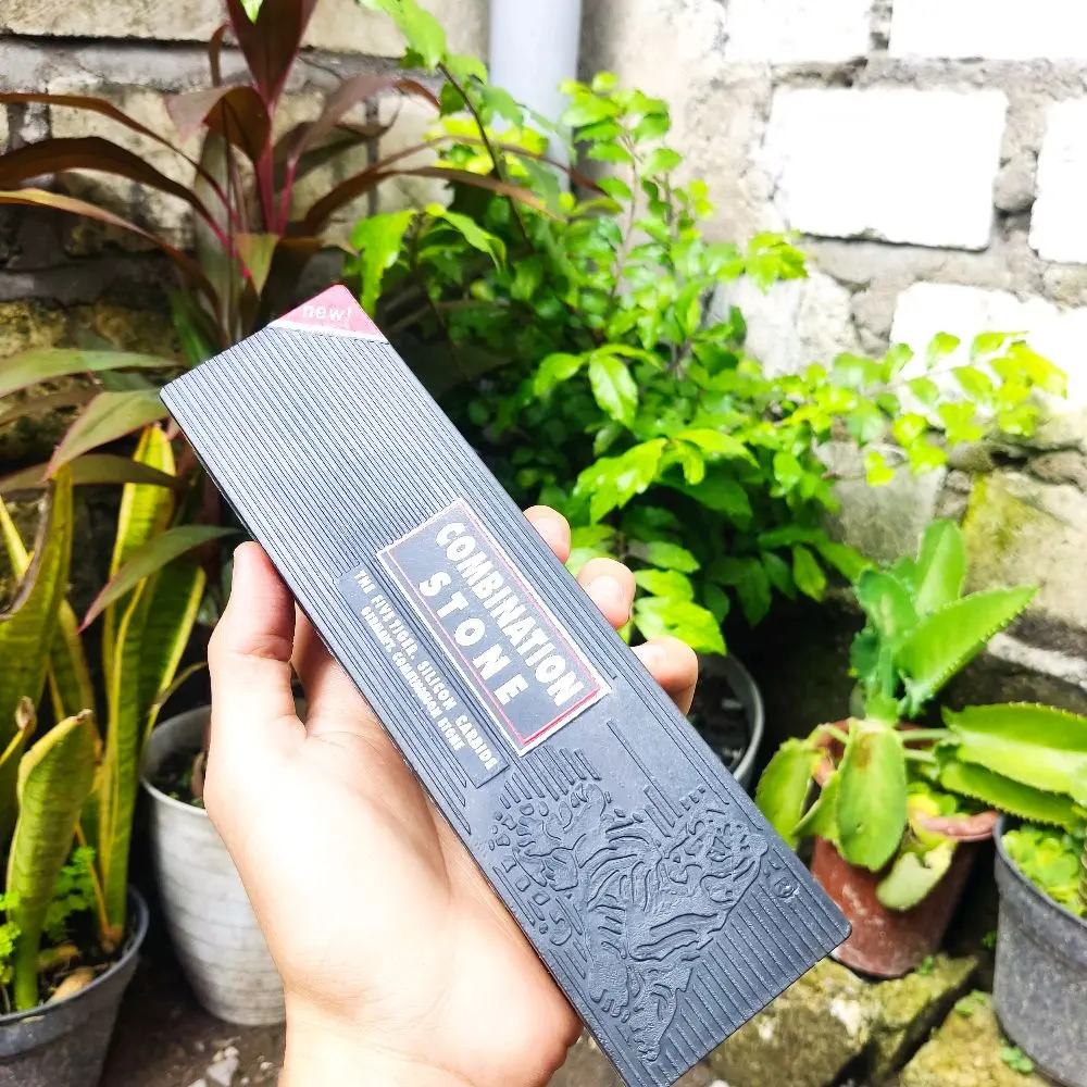 BATU ASAH CAP MACAN/TIGER ASLI/COMBINATION STONE 8"/KNIFE MATE BATU ASAH SERBAGUNA