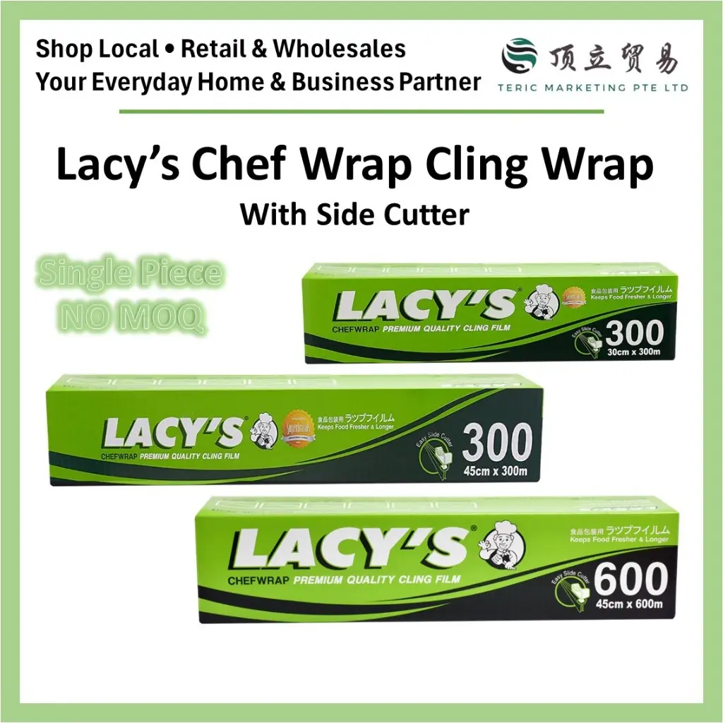 [SG STOCK] Lacy's Chef Wrap - Cling Wrap/Film with Slide Cutter | CF311, CF313, CF314 | Food Grade