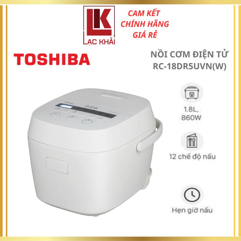 Nồi cơm điện tử Toshiba 1.8 lít RC-18DR5UVN (Trắng / Xám)