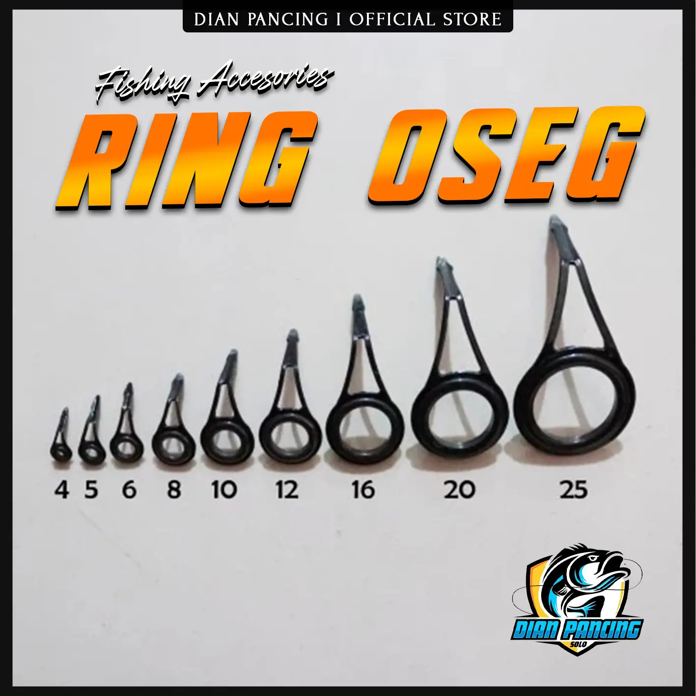 Ring Oseg Harga Satuan untuk Tegek dan Joran Pancing Ready Ukuran 4,5,6,8,10,12,16,20, dan 25