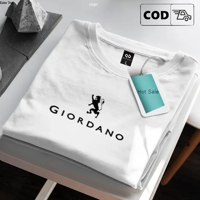 Baju Kaos  Lengan Pendek  Pria  Wanita Combed Premium Quality -Giordano Custom Kain Distro Lembut