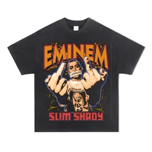 Hormatan untuk Eminem Hip Hop Kaos Santai Lengan Pendek Rapper Eminem Hip Hop Kaos Katun Longgar Oversize tee Affordable Kbuyvdunqun