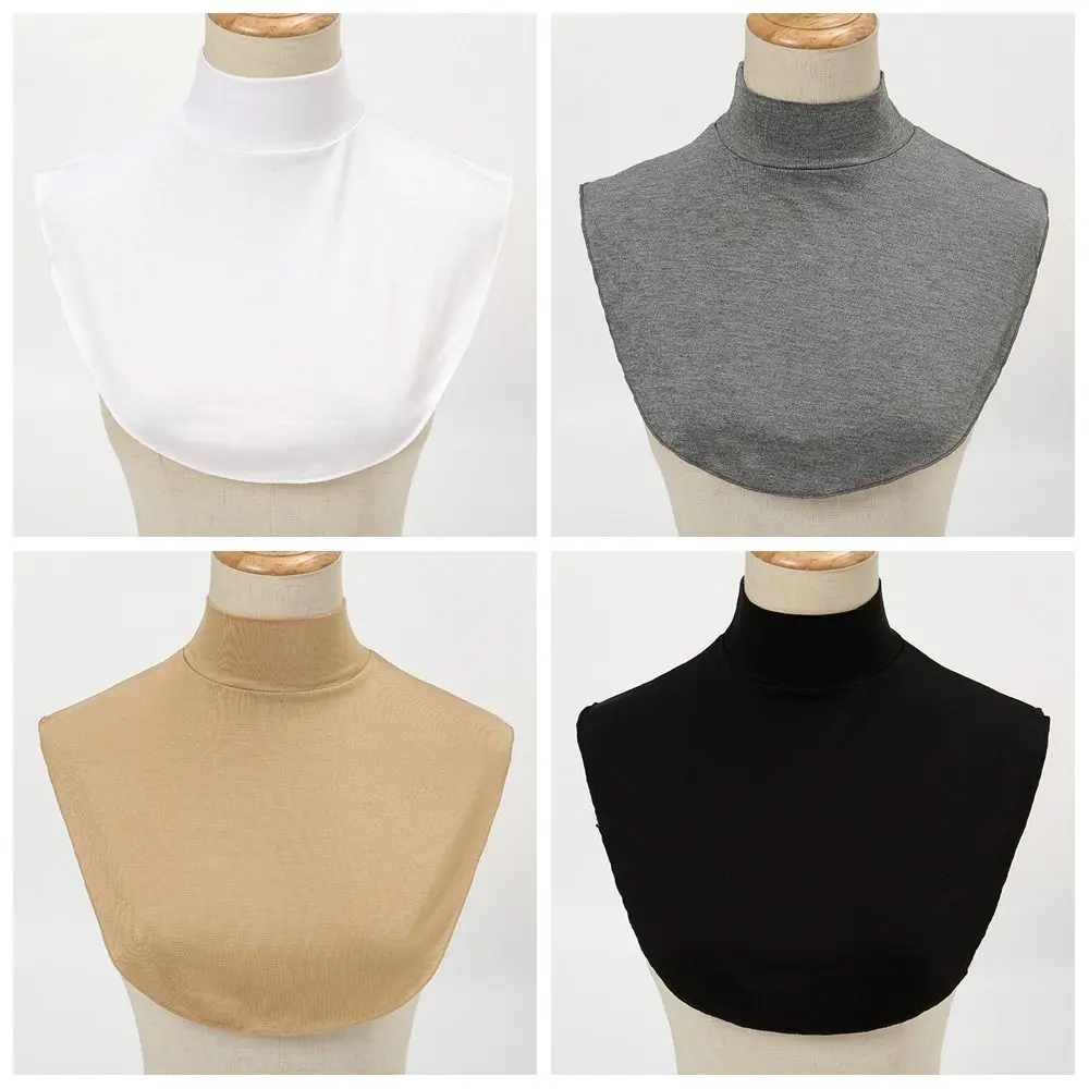 Solid Color Wraps Modal Fake Collar Retro False Collar Warm Scarf Half High Collar Clothes Decoration Accessories Winter Shawl Solid Color Bib for Women