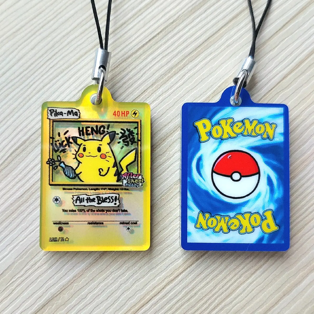 Pika-Ma acrylic keychains & mini charms | Metallic holofoil | Glitter holofoil