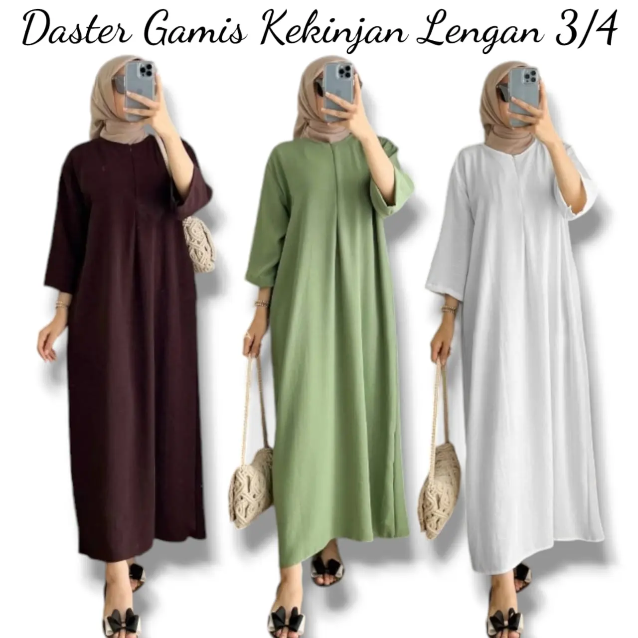 PAKET USAHA 3PCS Daster Crinkle Airflow Lengan 3/4 Busui