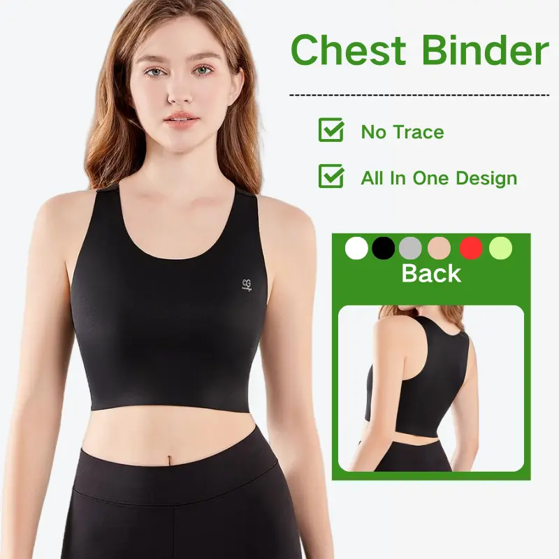Chest Binder Pullover Sportswear Seamless Binder Thin Vest Breathable Sports Bra