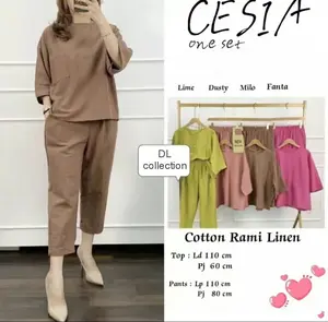 COZIE ONE set setelan wanita TERBARU KATUN linen premium CESIA produk TERLAKU  TERLARIS kekinian one set murah termurah