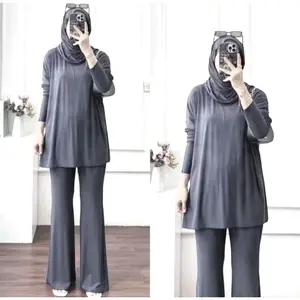 Everly Set Cutbray Free Hijab Pashmina/Setelan Celana dan Hijab Muslim/Basic Daily Set/Celana Panjang Cut Bray/Atasan  Wanita Oversize