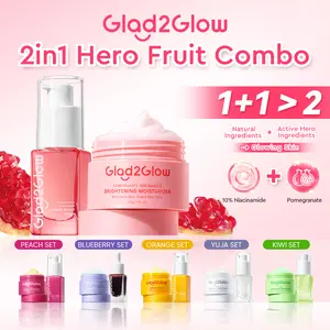 【2in1】Glad2Glow 2pcs bundle Skincare Paket -Moisturizer+Serum Glowing Anti-acne Dark spot Barrier Bright Blueberry Ceramide Centella Berjerawat Memudarkan Mencerahkan Pencerah Wajah skincare memutihkan dan glowing | totol jerawat yg ampuh tone cream wajah