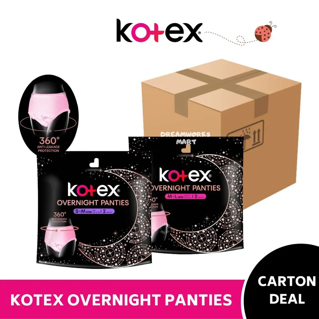 [Bundle DEAL] KOTEX Regular / Herbal Overnight Panties Sleepwell 360° Anti Leakage Protection (2pcs / Pack)