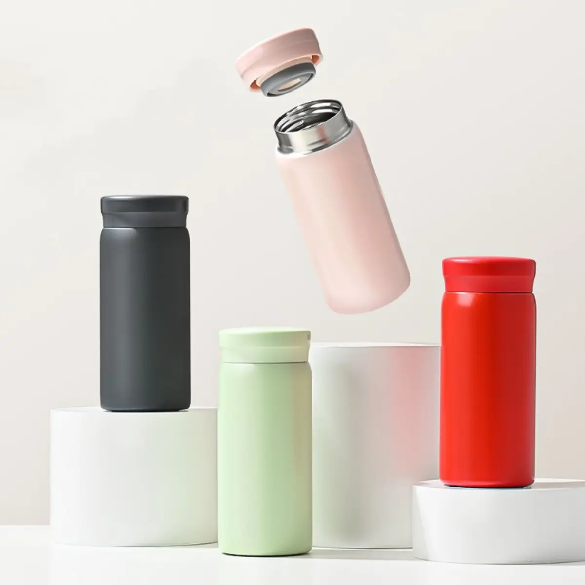 Tumbler pocket mini 200ml stainless 304 tahan panas dan dingin aman Bottle fashion classic japan Botol travel kecil anti rembes Vacuum cup polos muat dalam tas kantong Hadiah acara perusahaan