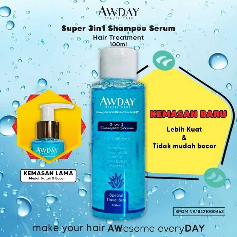 SPECIAL TRAVEL SIZE Awday Shampoo 3in1 hair treatment serum 100ML Conditioner Haircare