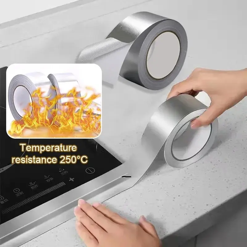Thicken 3cm x10m Aluminum Foil Kitchen Stove Waterproof Wall Sticker Sink Edge Sealing Sink Self Adhesive Tape