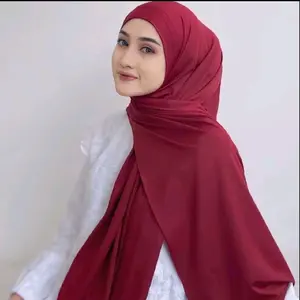 PASHMINA INSTAN  Oval HIJAB JERSEY Jilbab Muslim Kerudung Panjang Lembut Nyaman