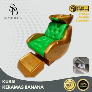 kursi keramas banana gold jok kancing hijau
