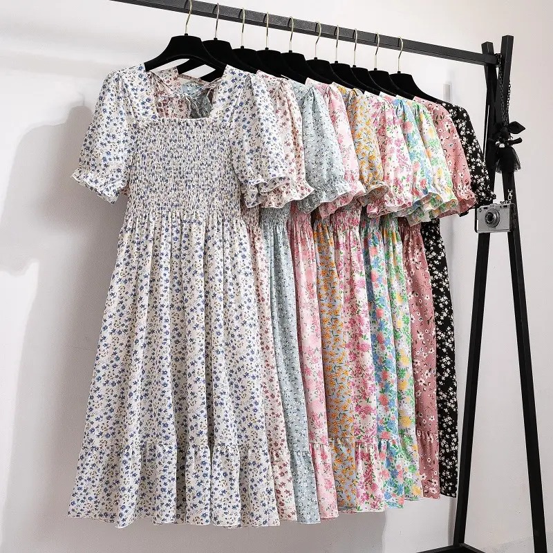 Zn Fashion | Smocked Dress Wanita Gaun