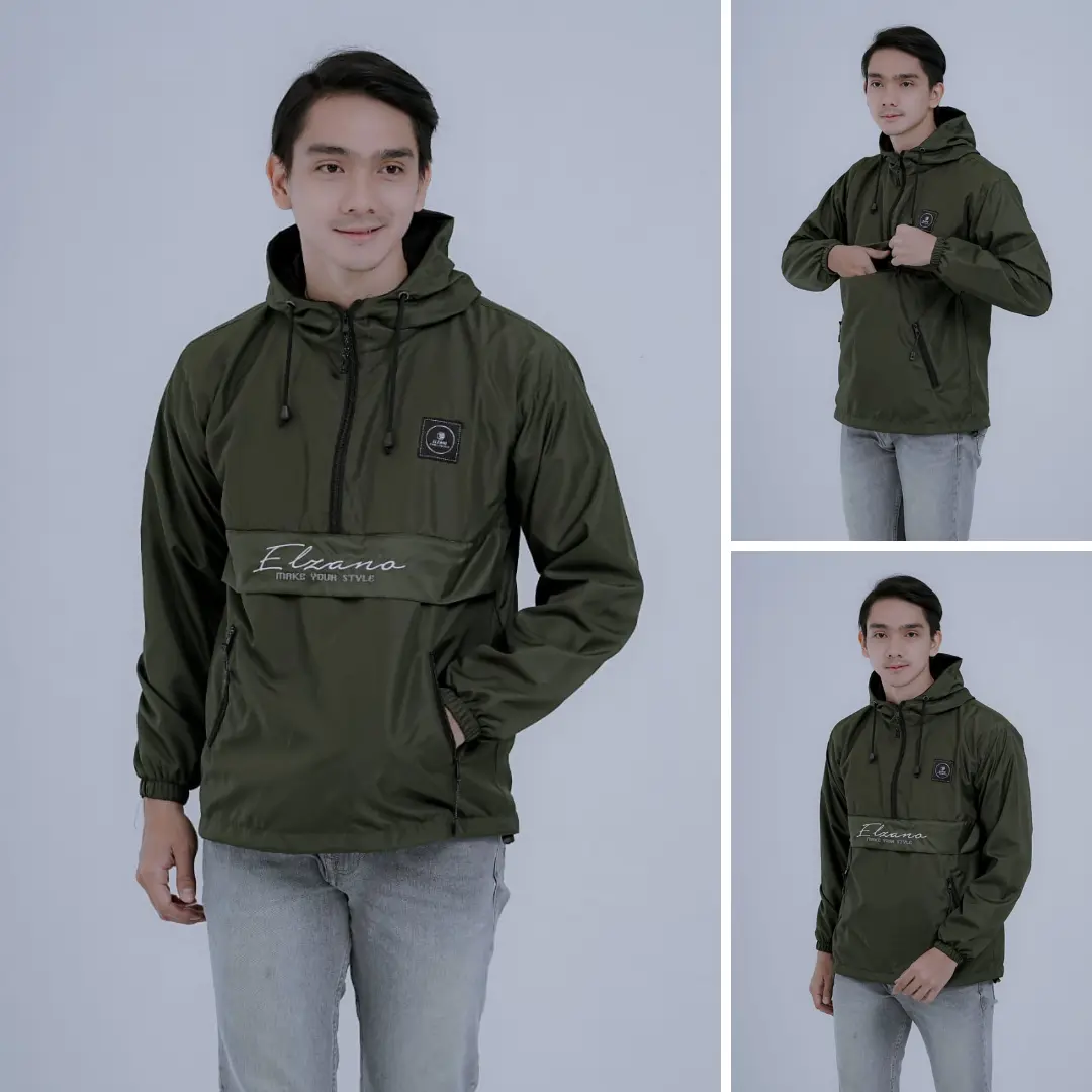 Cougle Man Elzano - Jaket Parasut Pria - Jaket Parasut Hoodie - Bahan Parasut Despo
