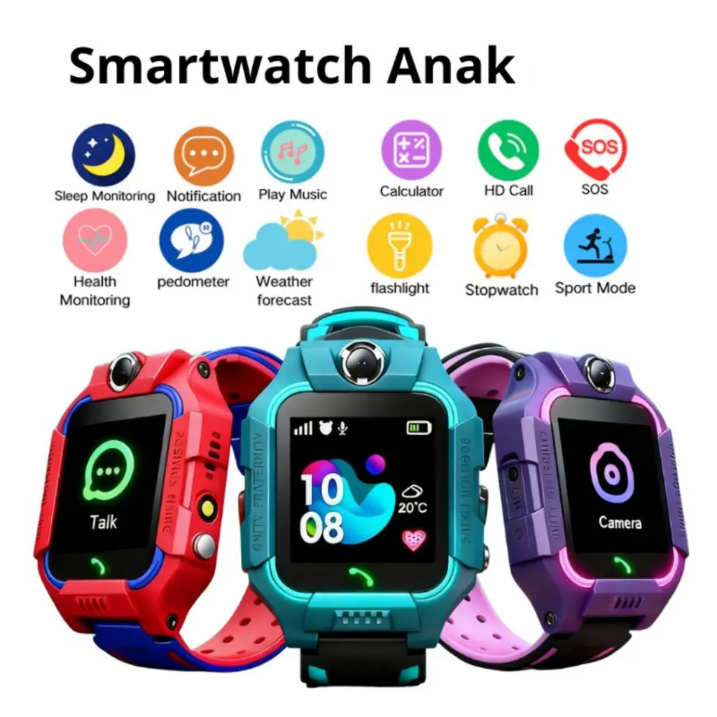 IMO Anti Air Smartwatch anak Jam tangan Kamera ganda 360 derajat flip lP67 Menelepon-GPS-SOS 4G-Video cal