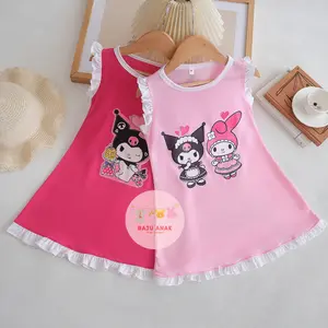Baju Anak Perempuan -  Dress Anak Perempuan Aubu Merdeka Karakter DTF Anomali Terlaris / Fashion Dress Anak Perempuan Santai Rufle