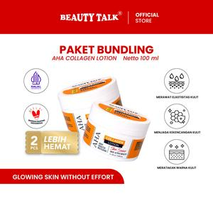 [BUNDLING HEMAT- 2 Pcs] BEAUTY TALK AHA Collagen Lotion 100 ML - Lotion Pencerah Kulit, Body Booster & Whitening yang Membantu Mencerahkan, Melembabkan dan Menutrisi kulit