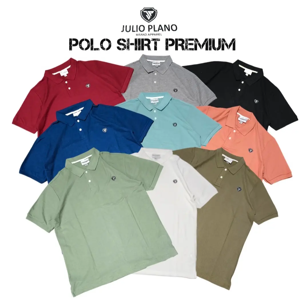 Julio Plano- Polo Pria Distro Basic - Ukuran M, L, XL - Baju  Casual kaos kerah Formal Kerja