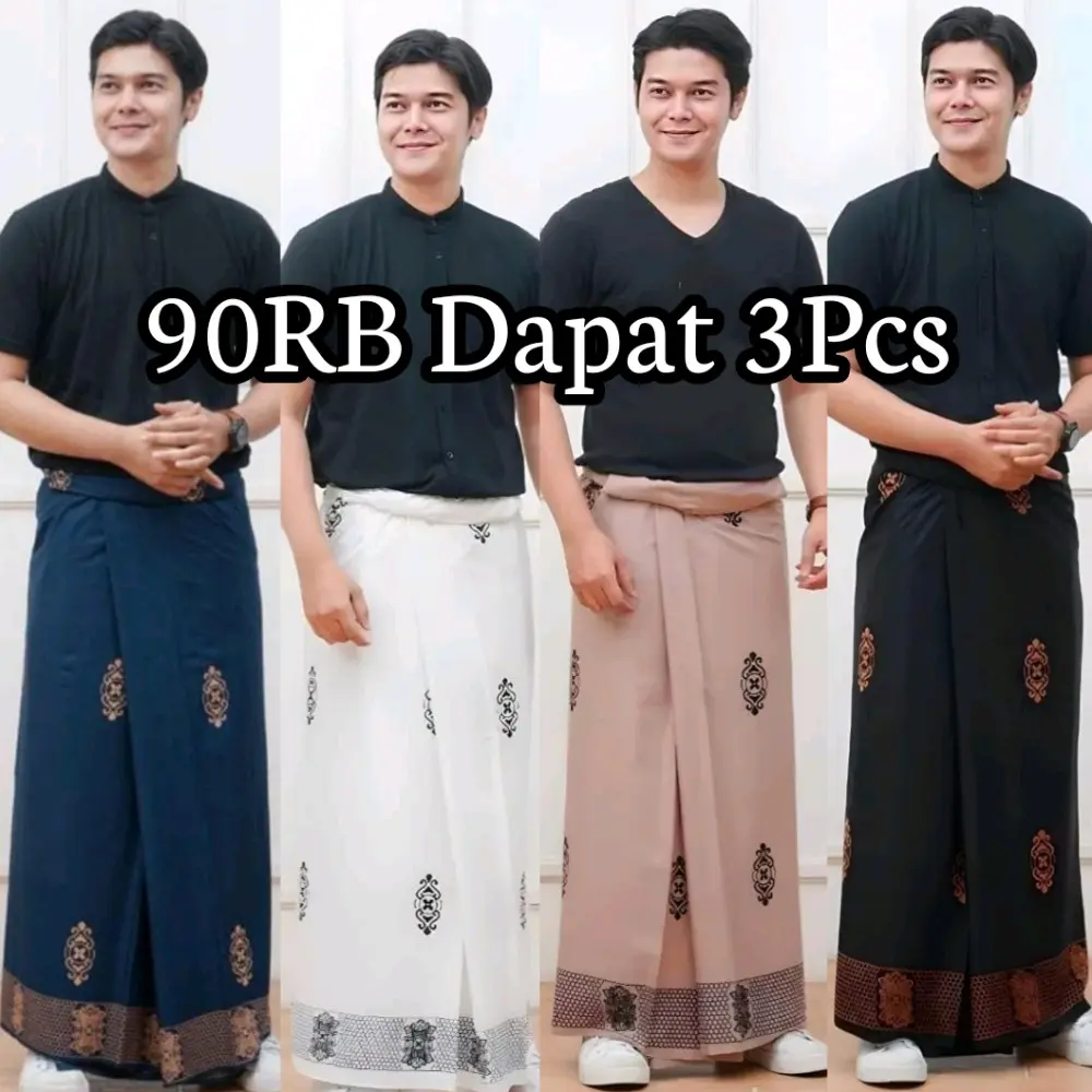 TERLARIS 3pcs 90rb Sarung Batik Sarang Tawon ( Sarwon ) VIRAL Batik Pekalongan Muslim Pria Katun