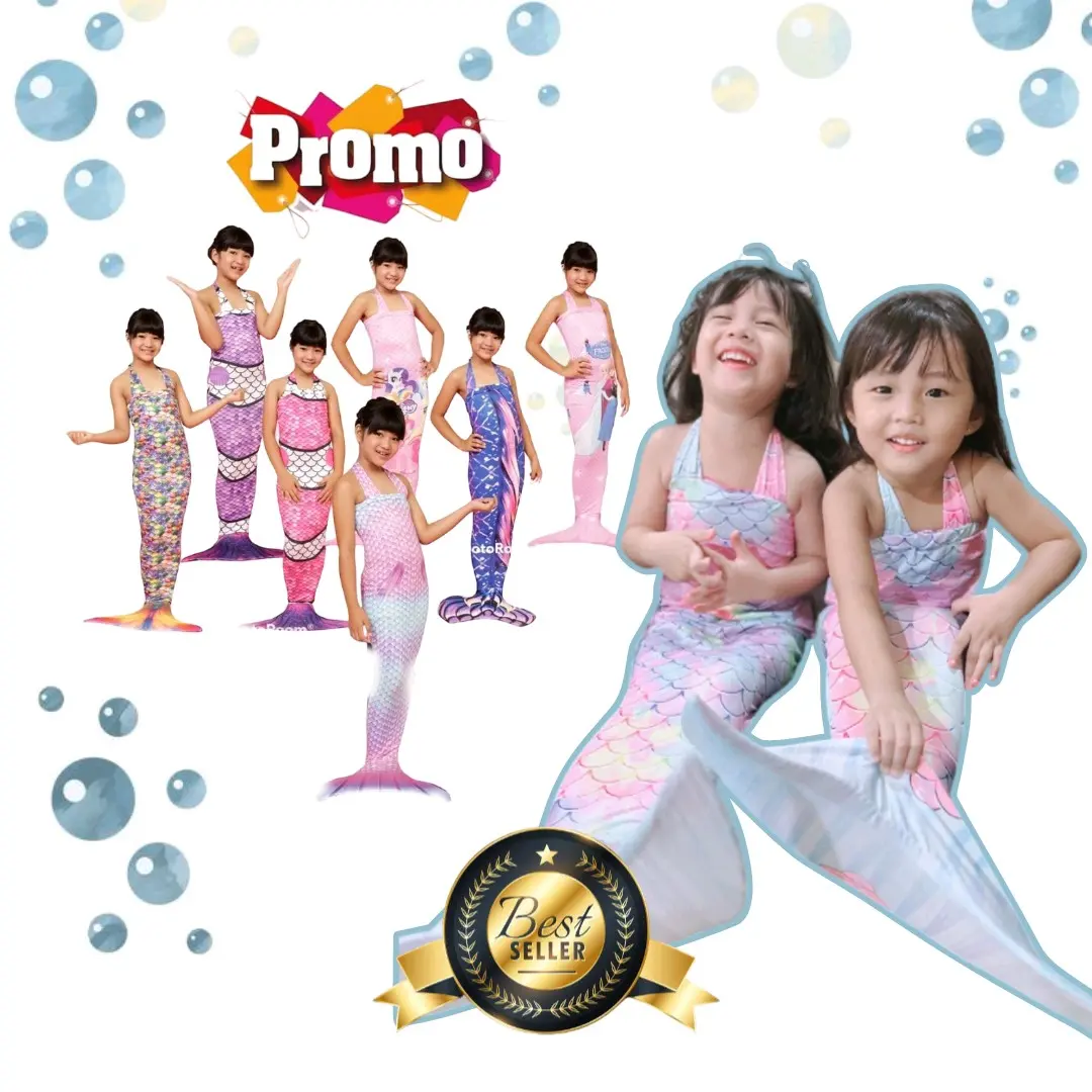 Mermaid untuk anak . mermed Putri duyung anak . Costume mermaid anak . mermaid renang riaricis aril Baju Kostum Perempuan Fashion