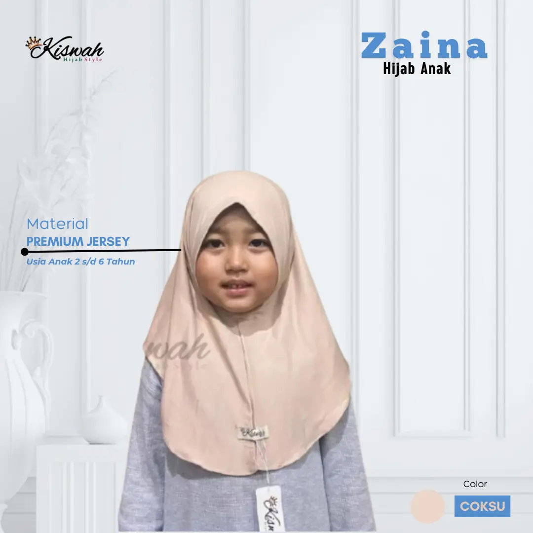 Kiswah - Hijab Instan Zaina Anak Nyaman Muslim  Sekolah Bergo Kerudung Simple