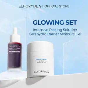 ELFORMULA Bundle 2in1 - Intensive Peeling Solution + CeraHydro Barrier Repair Moisture Gel - Membersihkan, Melembutkan, & Mencerahkan Wajah & Leher Hyaluronic Exfoliating Moisturizer Facial