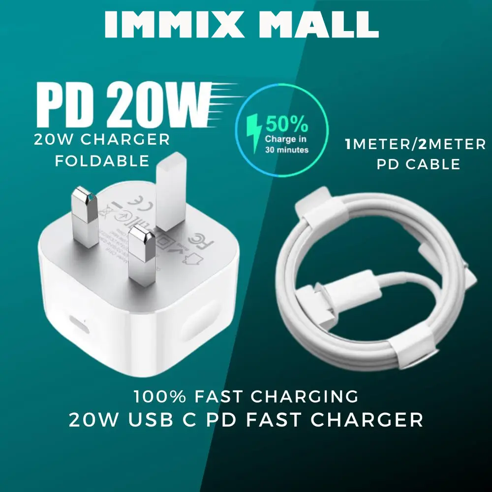 Fast Charging PD 20W USB-C Fast Charger For iP Compatible