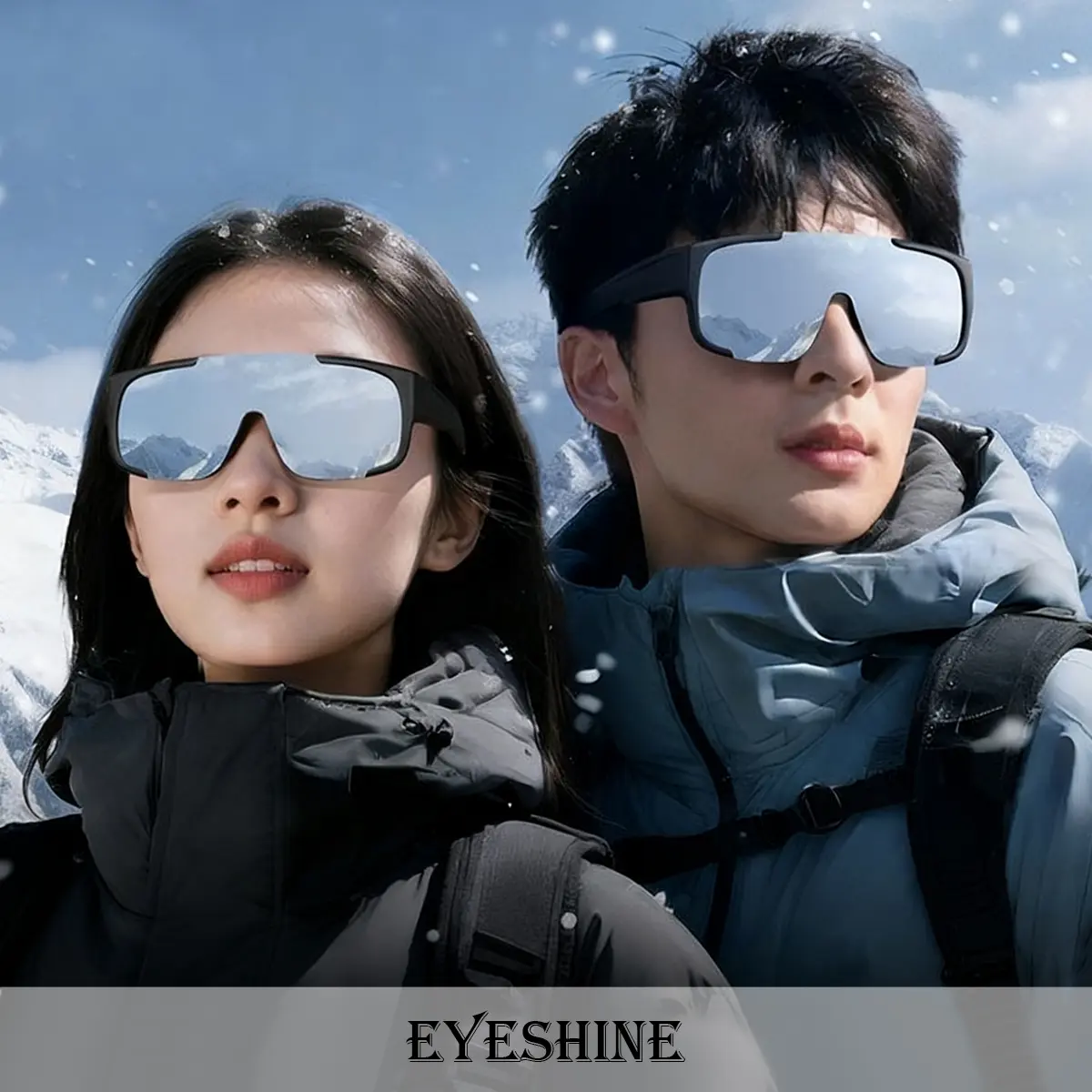 Eyeshine Kacamata Hitam Olahraga Gaya Futuristic Kacamata Bersepeda Trendy Lensa Anti UV400